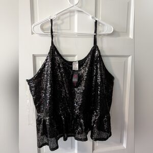 Sequin peplum crop top